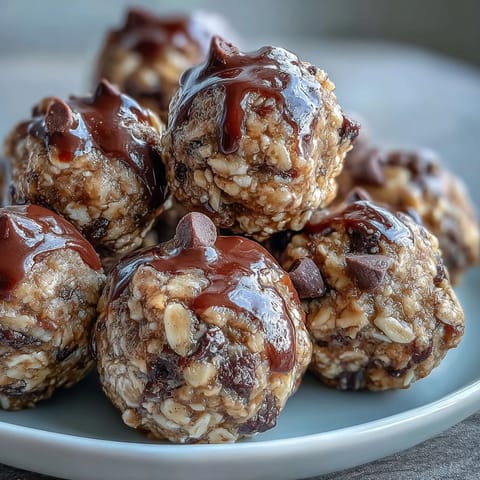 Freshly rolled Banana Chocolate Chip Energy Balls arranged on a parchment-lined tray, showcasing their soft, chewy texture and scattered chocolate chips.  