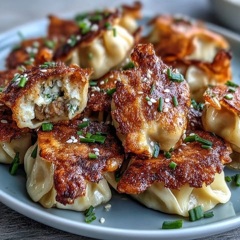 Steaming smash dumplings in a skillet, showing the lid-lifted moment before crisping to perfection.