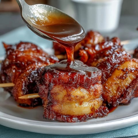 Mini Candy Apple Bites on toothpick skewers, glossy red candy coating glistening on crisp apple chunks, perfect for party trays.