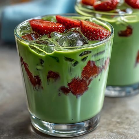 Strawberry Matcha Oat Latte
