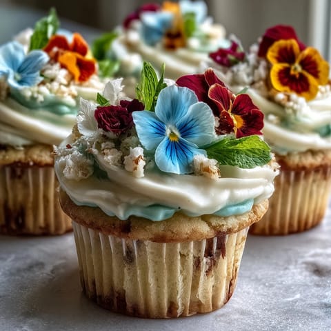 Spring Cupcakes Edible Flowers