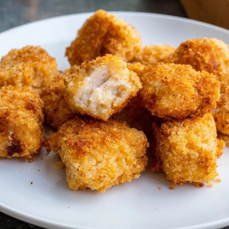 Mouthwatering image: golden-brown Chicken Nuggets, with a perfectly crunchy breadcrumb coating, ready to eat.