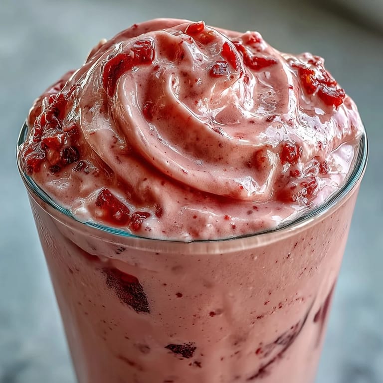 Refreshing Cherry Almond Smoothie in a tall glass with a striped straw, ideal for breakfast.