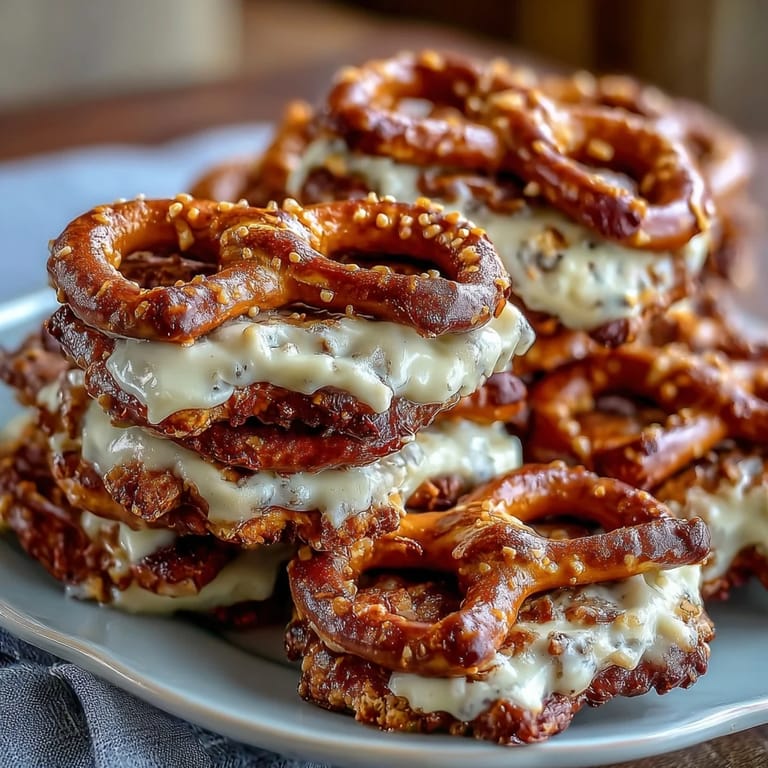 Bite-sized pretzel shamrocks coated in creamy white chocolate and topped with vibrant green sugar—perfect for holiday snacking.