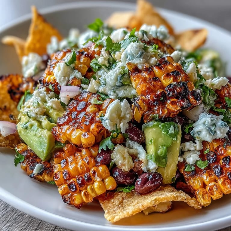 A delicious grilled corn and black bean taco salad ready for a light, healthy lunch.