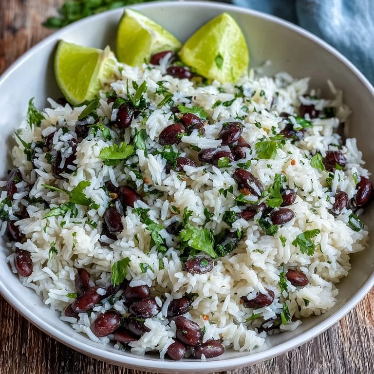 Vibrant coconut lime rice, a beautiful, flavorful vegetarian side dish option.