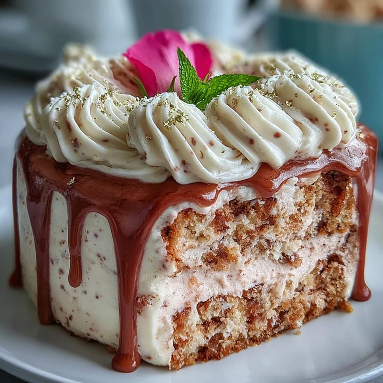 Delectable Bridal Shower Rosé Velvet Cake adorned with a shimmering gold finish.