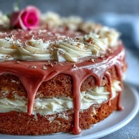 Elegant pink Bridal Shower Rosé Velvet Cake with delicate gold drip accents.